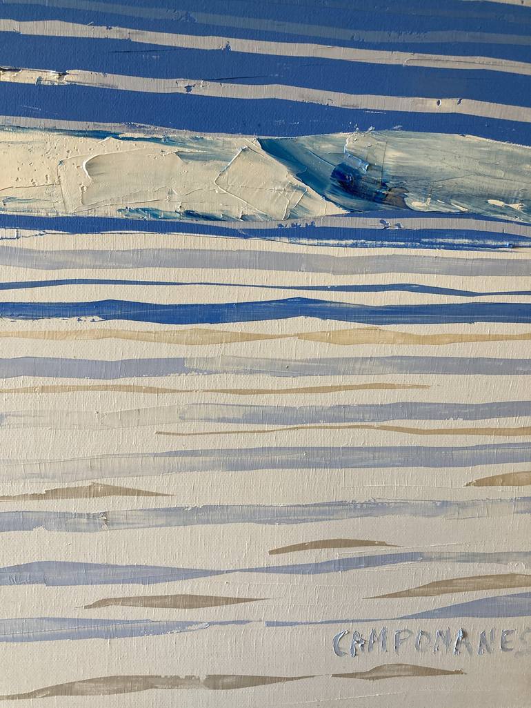 Original Impressionism Beach Painting by jose ramon  campomanes Alvarez 