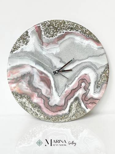 Pink and Silver Wall Clock thumb