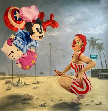 Original Surrealism People Painting by Di Minaeva
