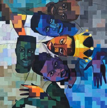 Print of Cubism Portrait Paintings by Okunade Olamilekan