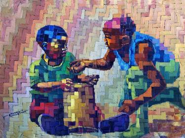 Print of Cubism Children Paintings by Okunade Olamilekan