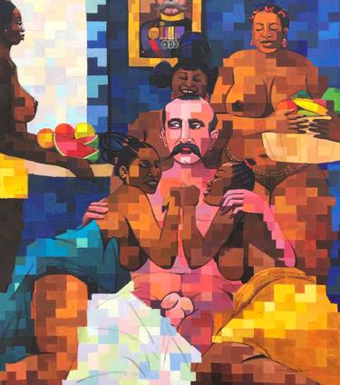 Print of Cubism Nude Paintings by Okunade Olamilekan