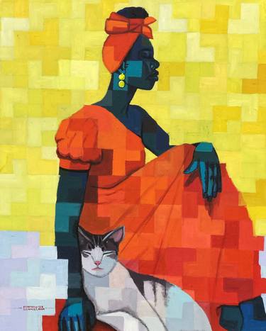 Original Contemporary Women Paintings by Okunade Olamilekan