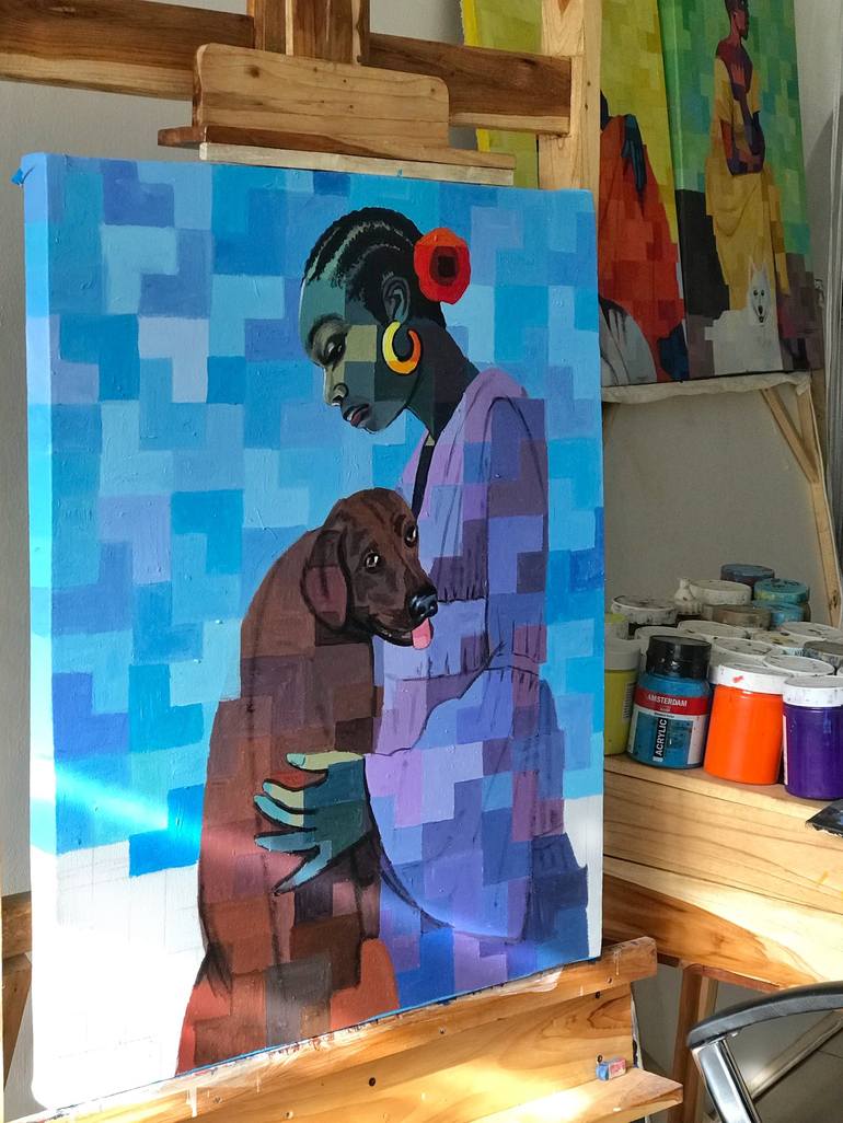 Original Contemporary Women Painting by Okunade Olamilekan