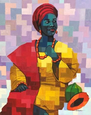 Print of Women Paintings by Okunade Olamilekan