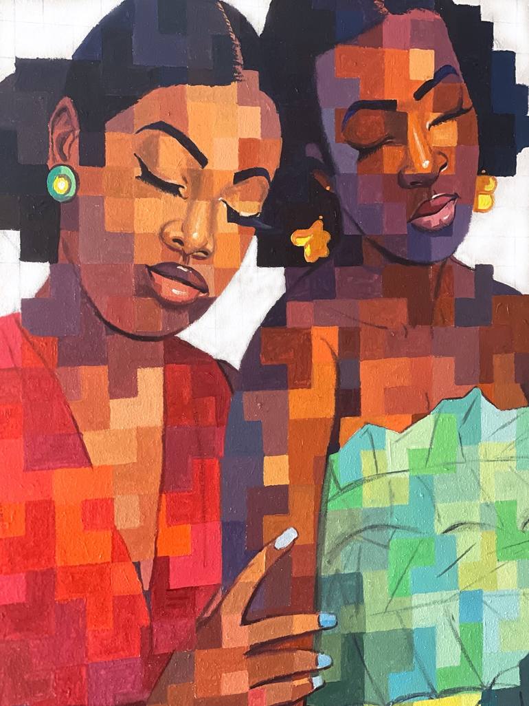 Original Cubism Women Painting by Okunade Olamilekan