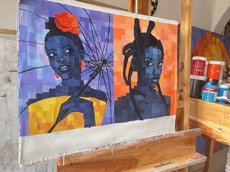 Original Portraiture Women Painting by Okunade Olamilekan