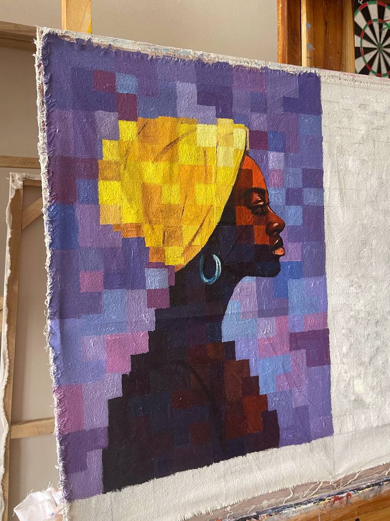 Original Geometric Women Painting by Okunade Olamilekan