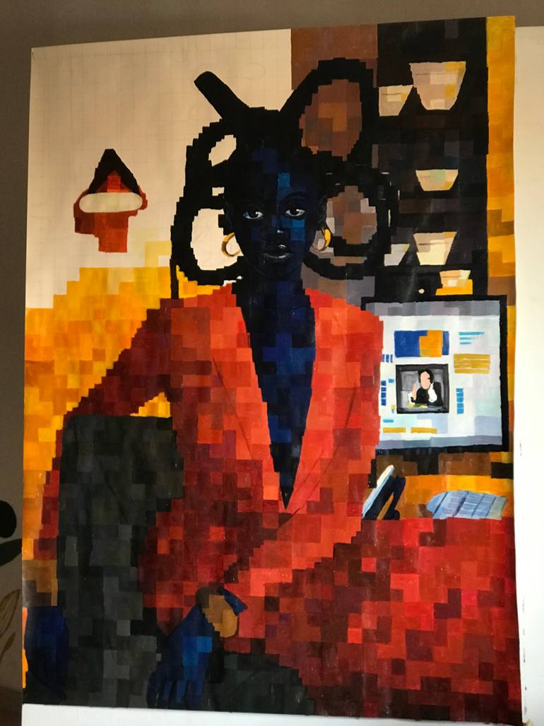 Original Contemporary Women Painting by Okunade Olamilekan
