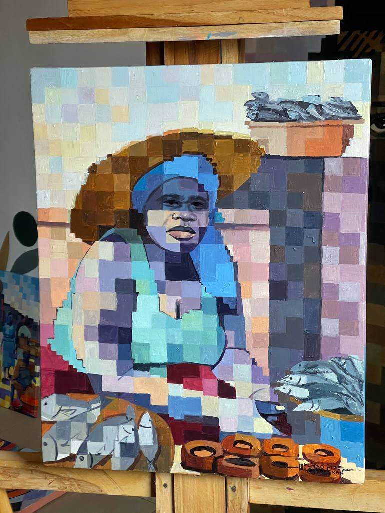 Original Contemporary Women Painting by Okunade Olamilekan
