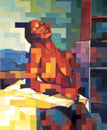 Original Cubism Nude Paintings by Okunade Olamilekan