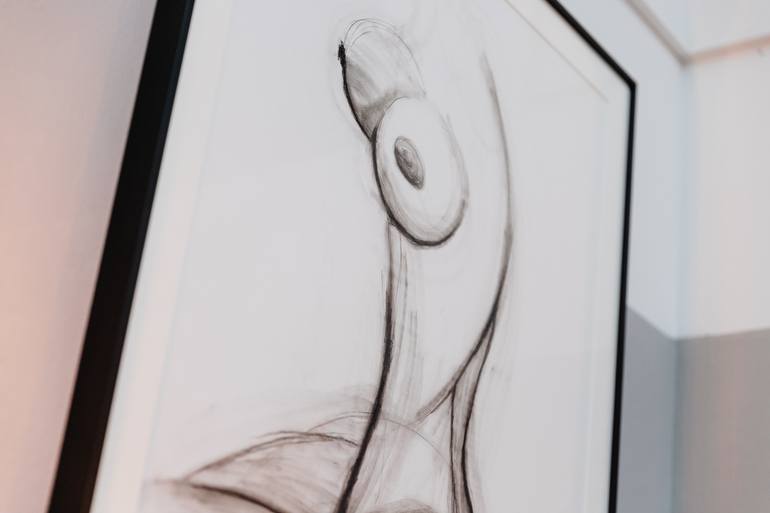 Original Minimalism Nude Drawing by Jasmin Hadrany