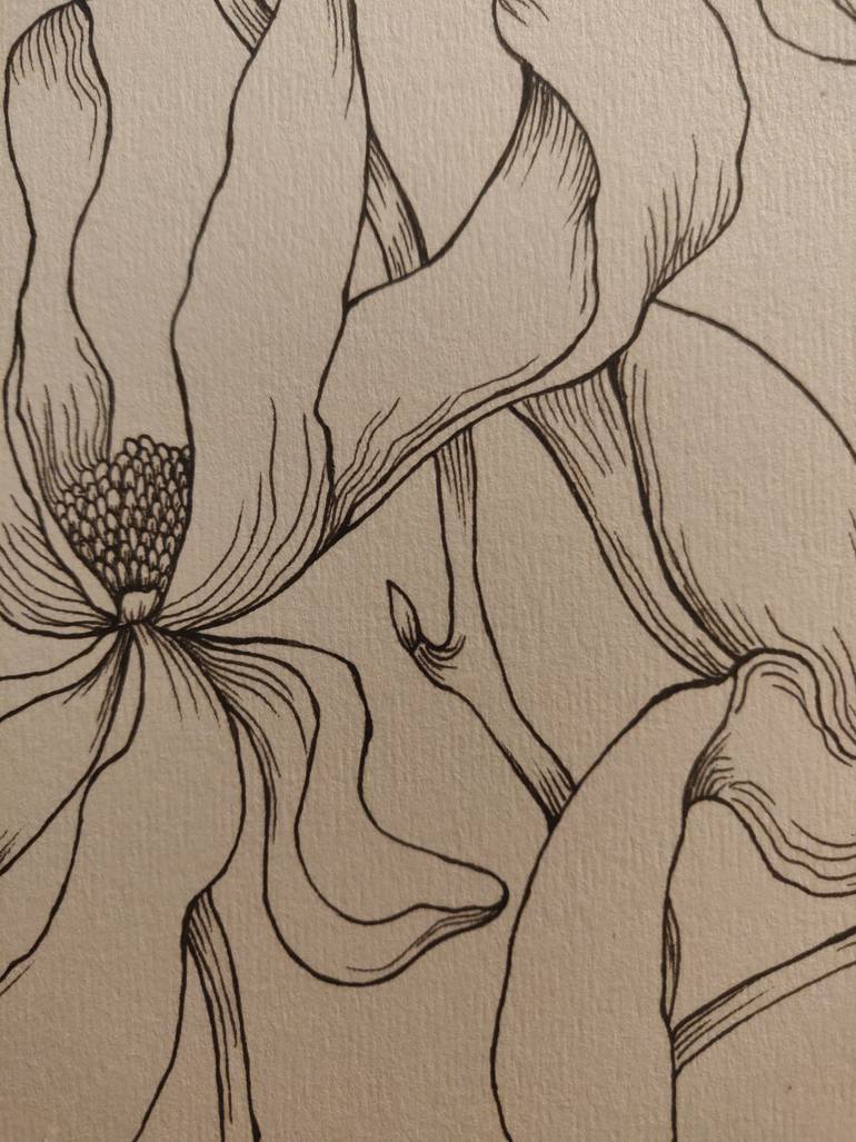 Original Minimalism Floral Drawing by Katrin Savich