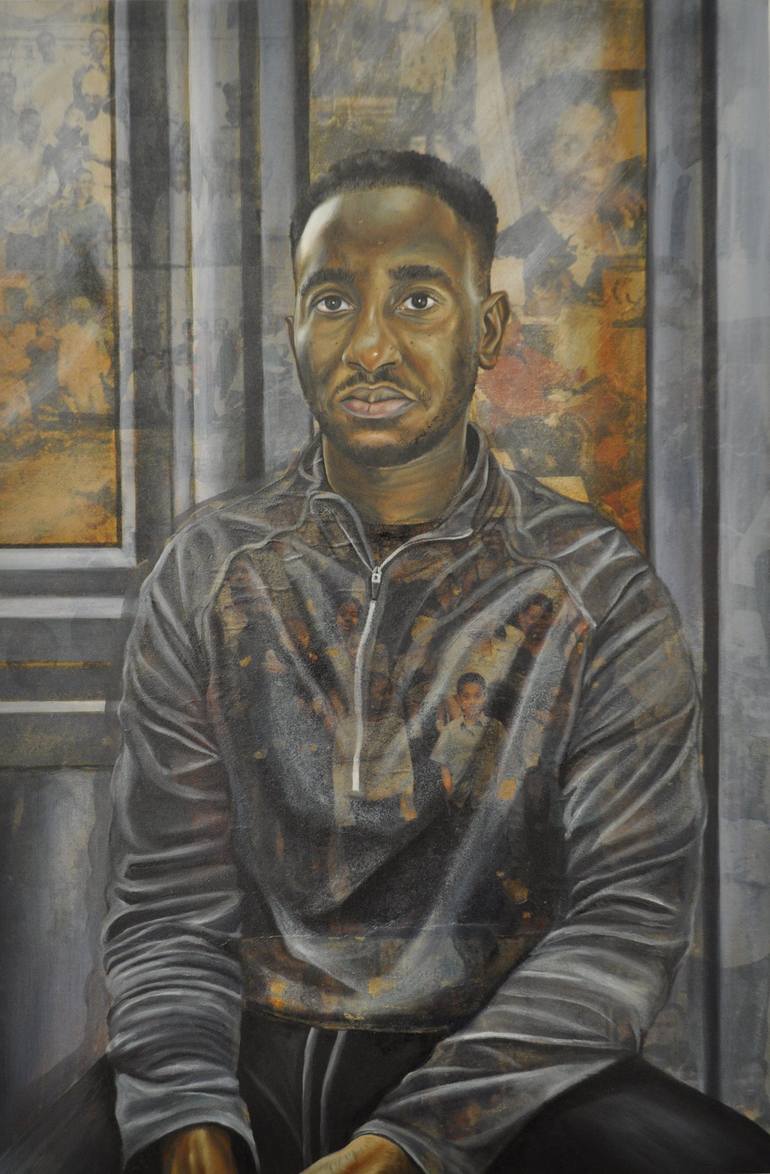 Original Figurative Portrait Painting by Joshua Donkor