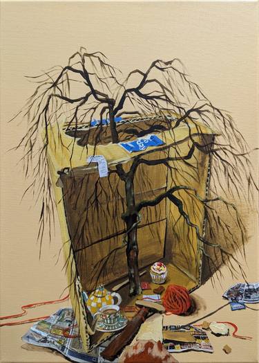 Original Surrealism Still Life Painting by Insuk Kwon