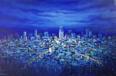 Original Photorealism Cities Paintings by Quynh Do