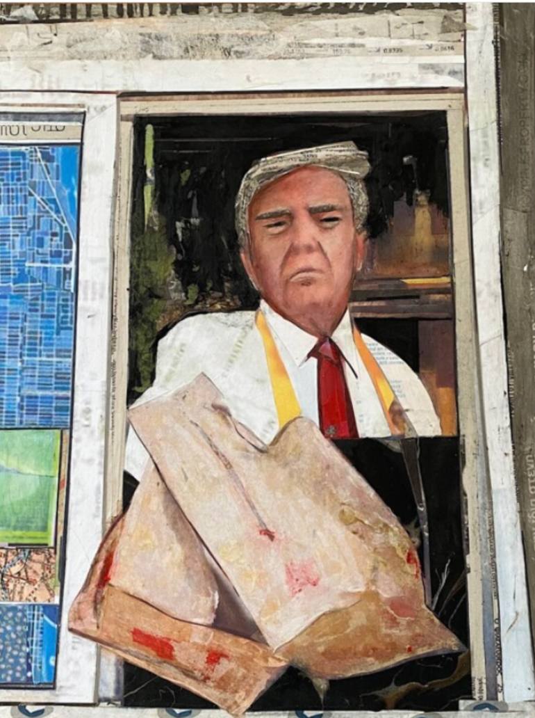 Original Famous Collage by Maria Titan  Contemporary Art on Other  McTrump