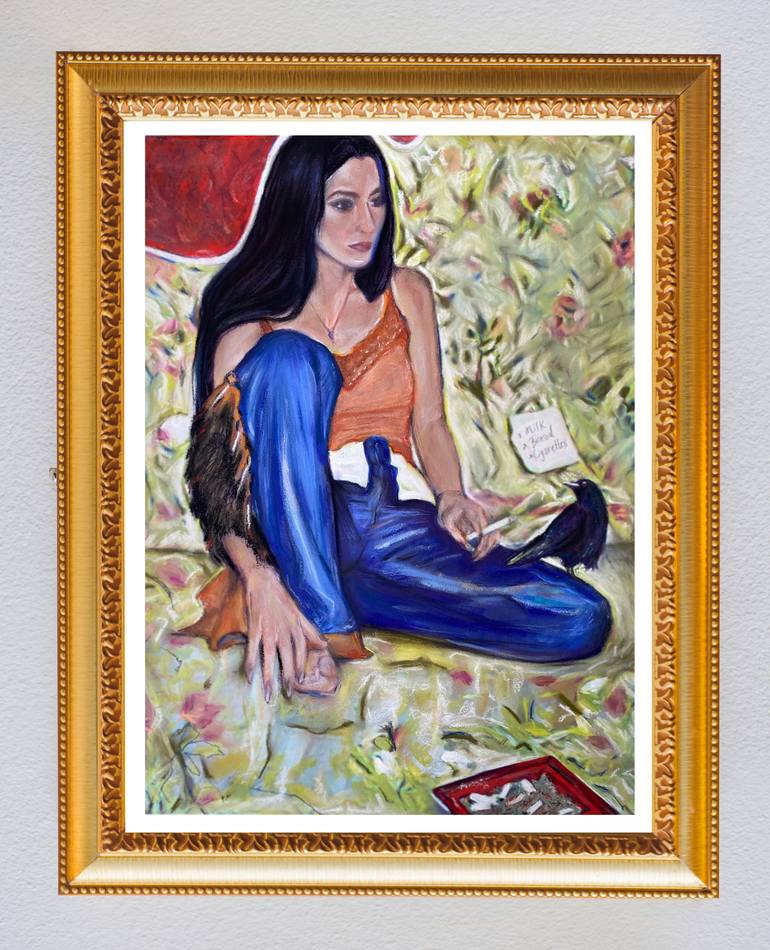 Original Expressionism Women Painting by Maria Titan