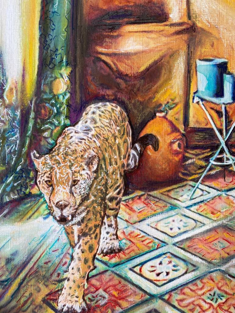 Original Expressionism Animal Painting by Maria Titan