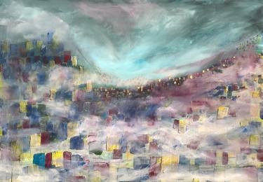 Original Abstract Cities Paintings by Hagen Wieland