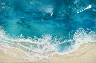 Original Abstract Beach Paintings by Alexandra Huelbach