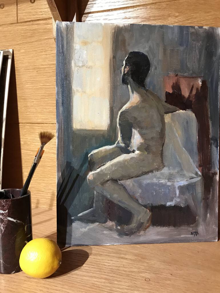 Original Expressionism Nude Painting by Salman Alameer