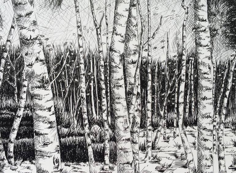 foret noire Drawing by Mehdi Par Saatchi Art