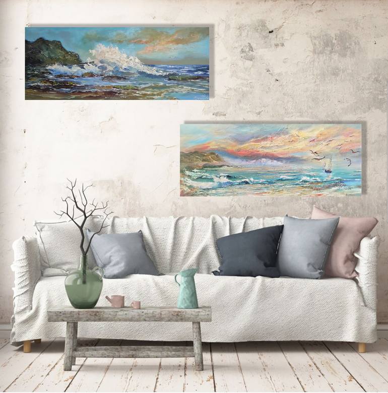 Original Impressionism Seascape Drawing by Kateryna Ivanova