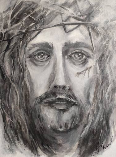 he look of Jesus. Monochrome. thumb