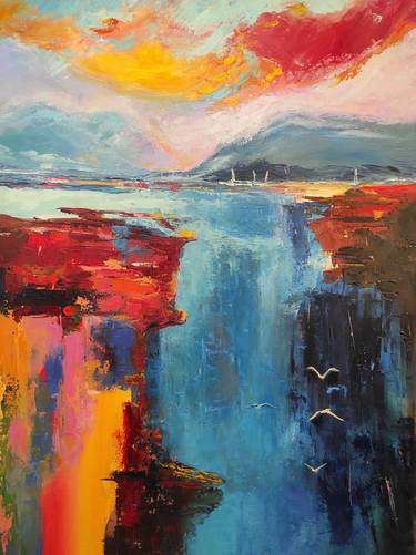 Original Abstract Landscape Paintings by Kateryna Ivanova