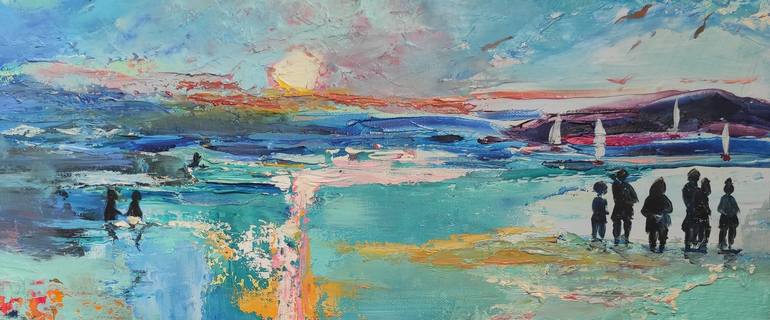 Original Impressionism Beach Painting by Kateryna Ivanova