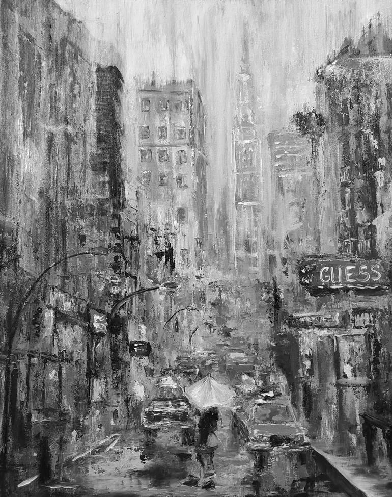 Original Impressionism Cities Painting by Kateryna Ivanova
