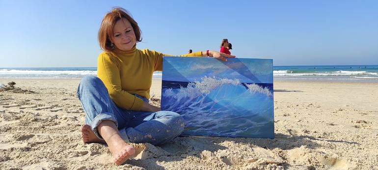 Original Abstract Beach Painting by Kateryna Ivanova