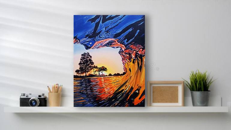 Original Fine Art Seascape Painting by Hafsa Ghaffar