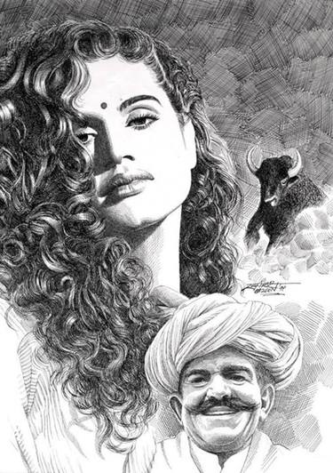 Original Women Drawings by Zulfikar Aazeen