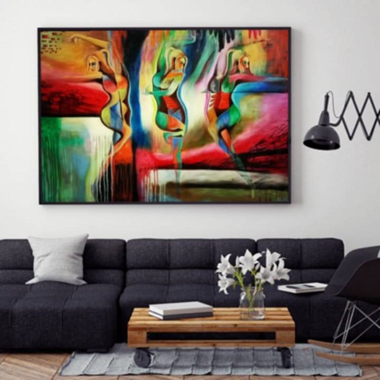 Original Abstract Expressionism Fantasy Painting by Javed Hafeez