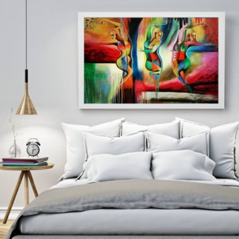 Original Abstract Expressionism Fantasy Painting by Javed Hafeez