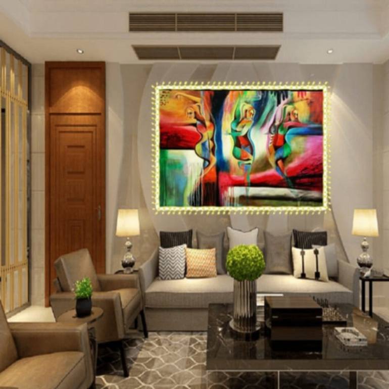 Original Abstract Expressionism Fantasy Painting by Javed Hafeez