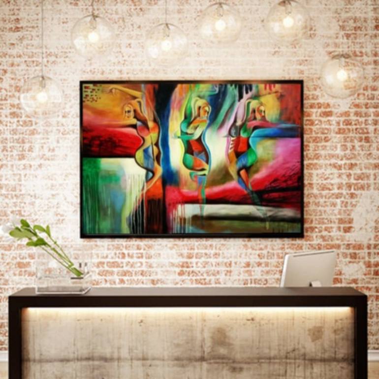 Original Abstract Expressionism Fantasy Painting by Javed Hafeez