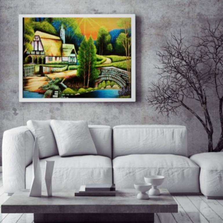 Original Realism Landscape Painting by Javed Hafeez
