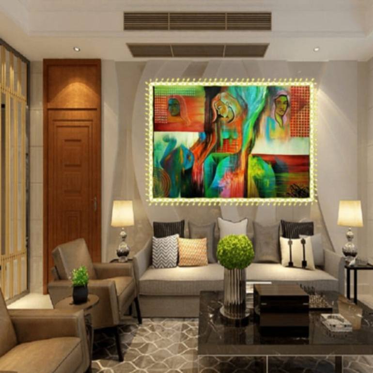 Original Abstract Painting by Javed Hafeez