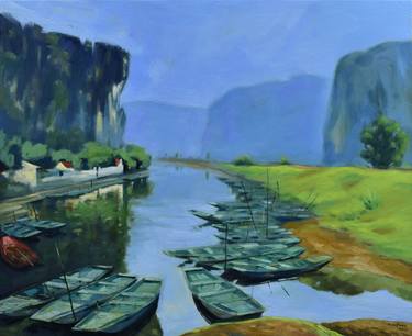 Print of Impressionism Boat Paintings by Thai Pham