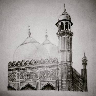 Mosque sketching in pencil thumb