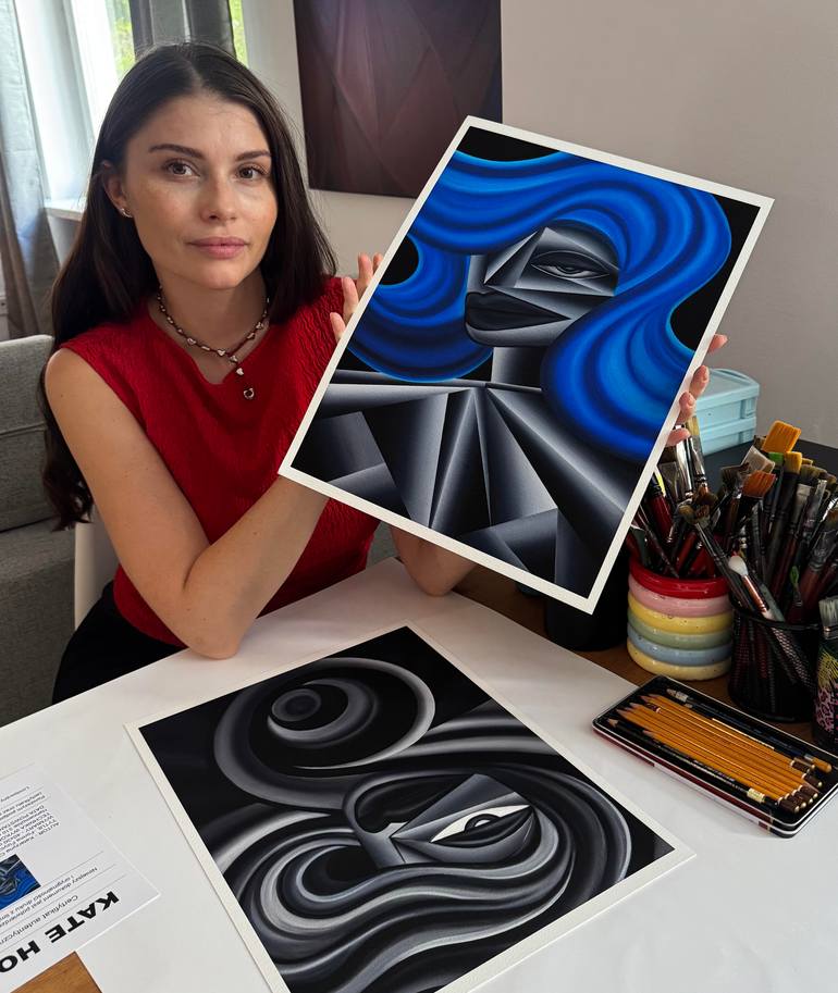 Original Color Field Painting Women Printmaking by Katarzyna Chmiel