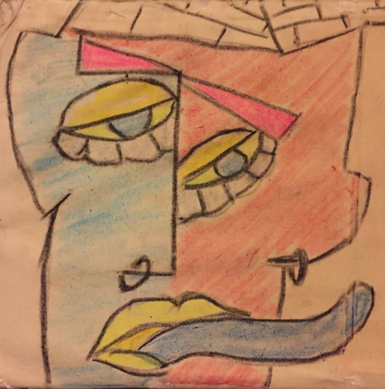Original Cubism Body Drawing by Marc Williams