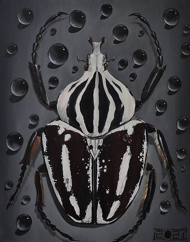 2024 Goliath Beetle Oil Painting