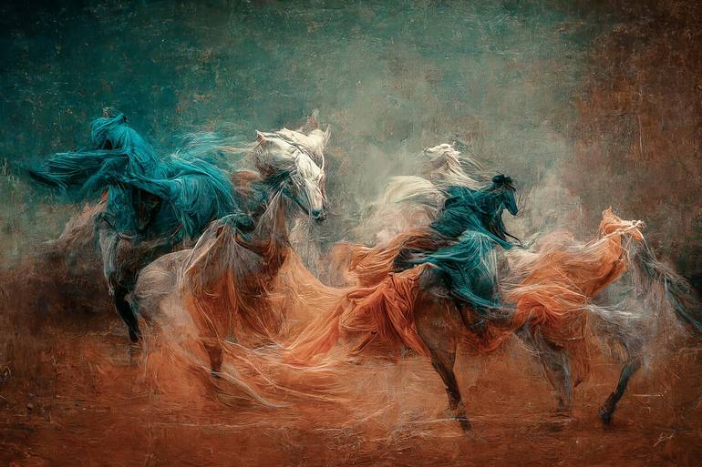 Erkan　Horses　by　Digital　in　N.02　Motion　Cerit　Saatchi　Art