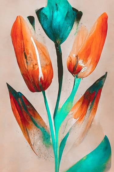 Original Abstract Floral Digital by Erkan Cerit