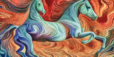 Original Abstract Expressionism Horse Digital by Erkan Cerit