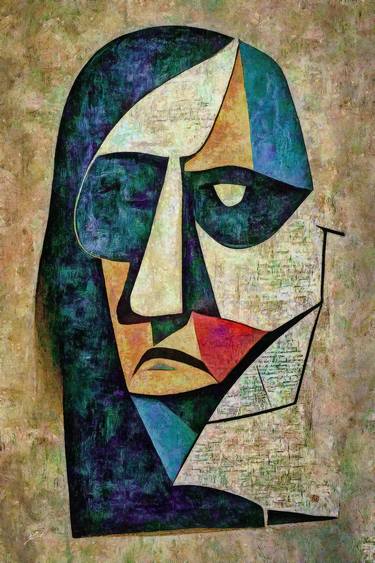 Original Abstract Expressionism Portrait Digital by Erkan Cerit